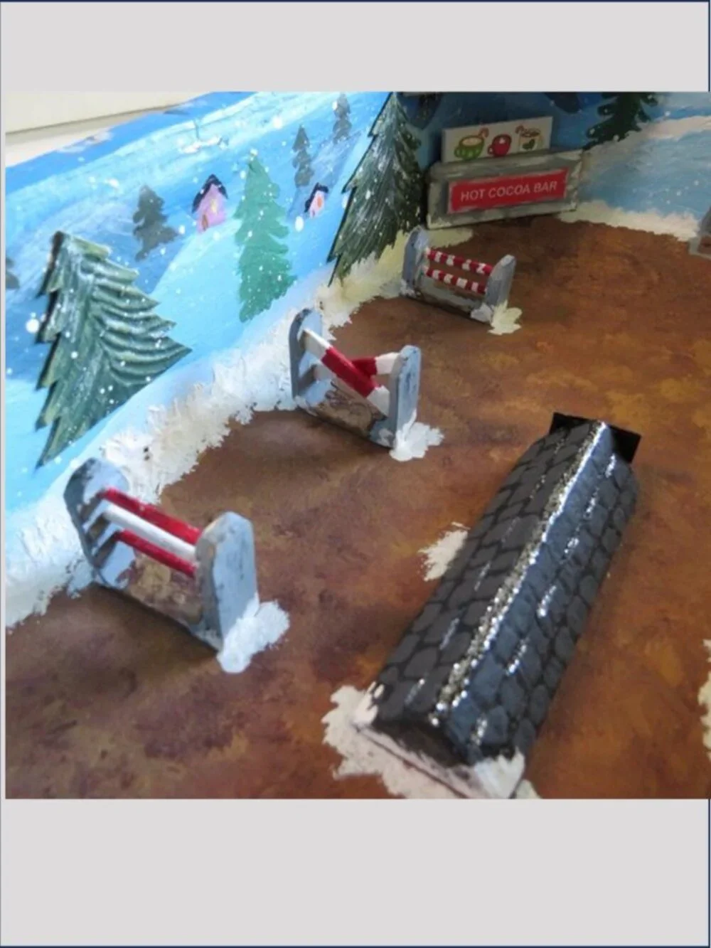Handmade Reindeer Flight School Miniature Diorama Santa Christmas Village